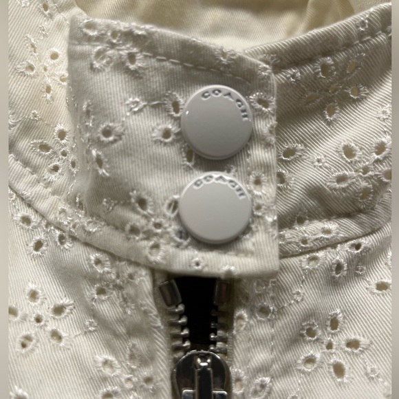 Coach Eyelet Raglan off white Bomber Jacket - size XXS preloved - Picture 6 of 14
